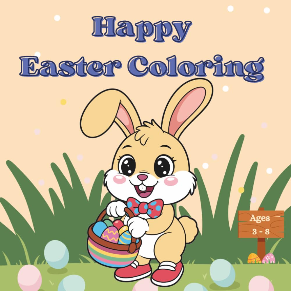Happy Easter Coloring: Cute Bunnies, Eggs & Springtime Fun for Kids Ages 3–8