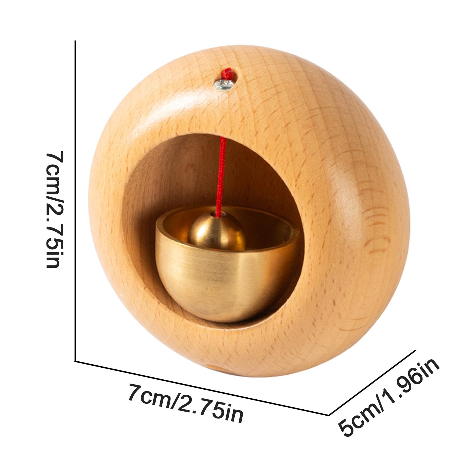Campanello Per Porta In Legno Massello E Ottone – Suono Armonioso Per Ingresso E Negozi, Decorativo Ed Ecologico