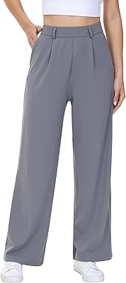 Blaosn Dress Pants Women Wide Leg Work Business Casual Trousers with Pockets Yoga Travel Sweatpants Stretchy Office Slacks