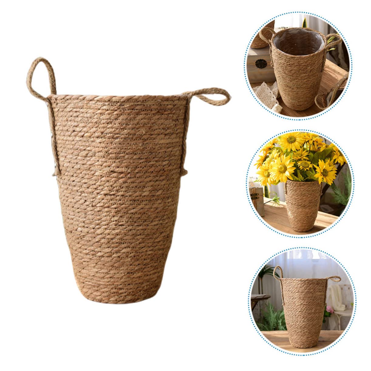 Handgefertigter Geflochtener Pflanzenbehälter Rattan Eleganter Blumentopf Für Moderne Wohnräume Für Blumen Und Pflanzen Wohnzimmer Küche Garten Und