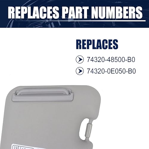 Miniatura 3 de 2 unidades de visera para el lado izquierdo del conductor y del pasajero derecho con luz para Toyota Highlander 2008 2009 2010 2011 2012 2013