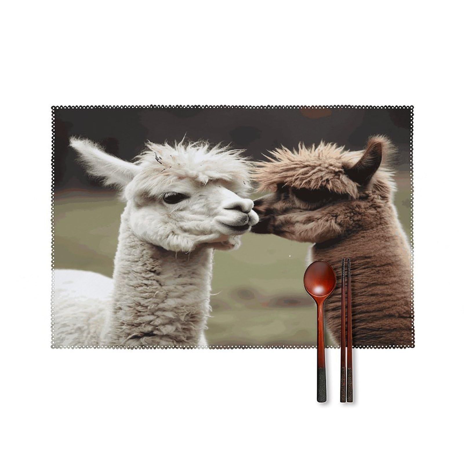 Fekiloot Style Funny Alpaca Placemats Set Of 6,Table Mat