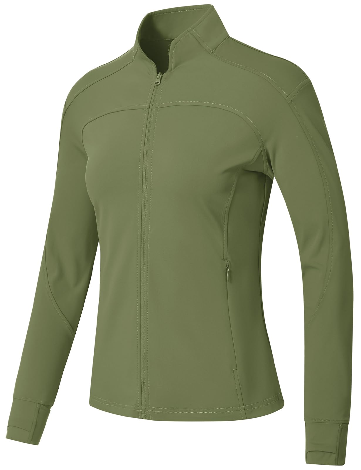 BGOWATU Women's Workout Jacket Lightweight Zip up Running Athletic Jackets with Thumb Holes — view 14