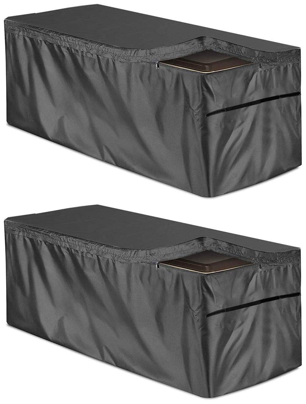 Housses de protection imperméables lot de 2 noir 157x76x71 cm avec fermeture éclair