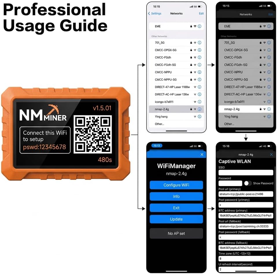 NM Miner 1000K – Bitcoin Lottery Miner for Solo Mining, Crypto Mining Hardware, Low Power USB BTC Miner Alternative, Mini Bitcoin Miner Desktop Gadget for Blockchain Enthusiasts (1000K) image 2