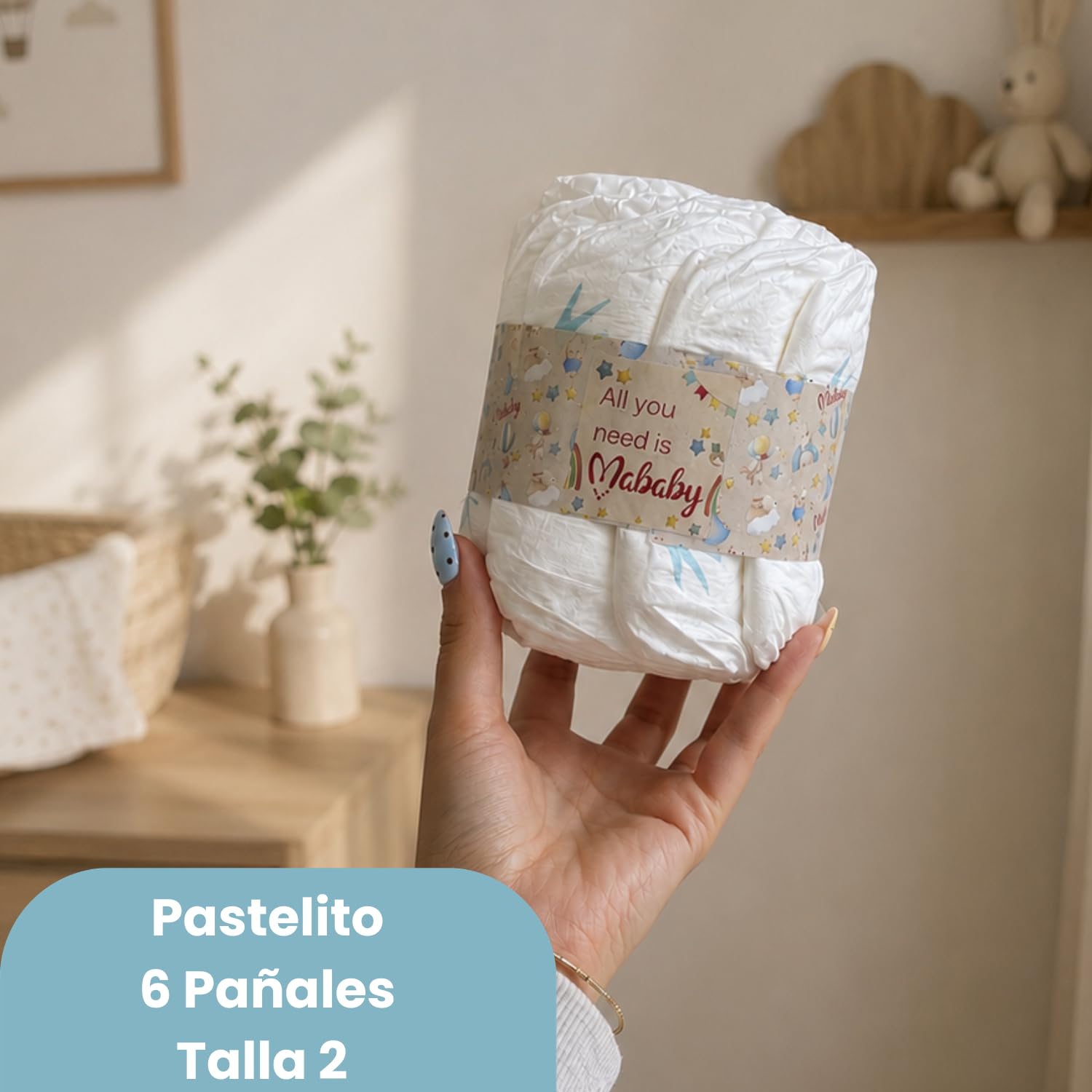 Cesta Bebé Personalizada Mi Jirafa, Regalo Recién Nacido con Manta Coralina, Peluche Jirafa, Cepillo y Peine Personalizados y Gasa Bordada