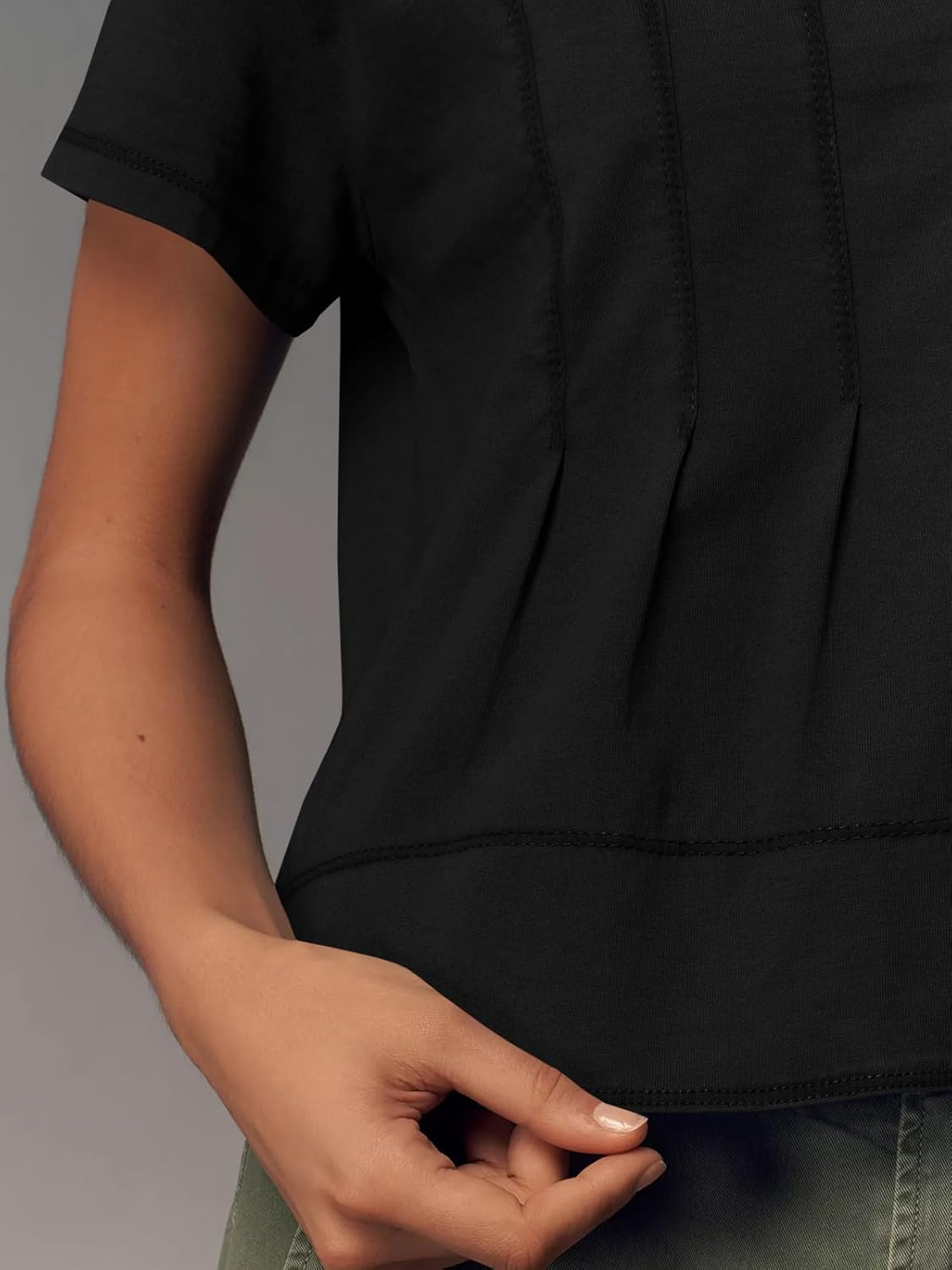 Tankaneo Womens Babydoll Tops Short Sleeve Peplum Pleated Summer T-Shirts Casual Loose Fit Flowy Tshirts 2026 - Image 5