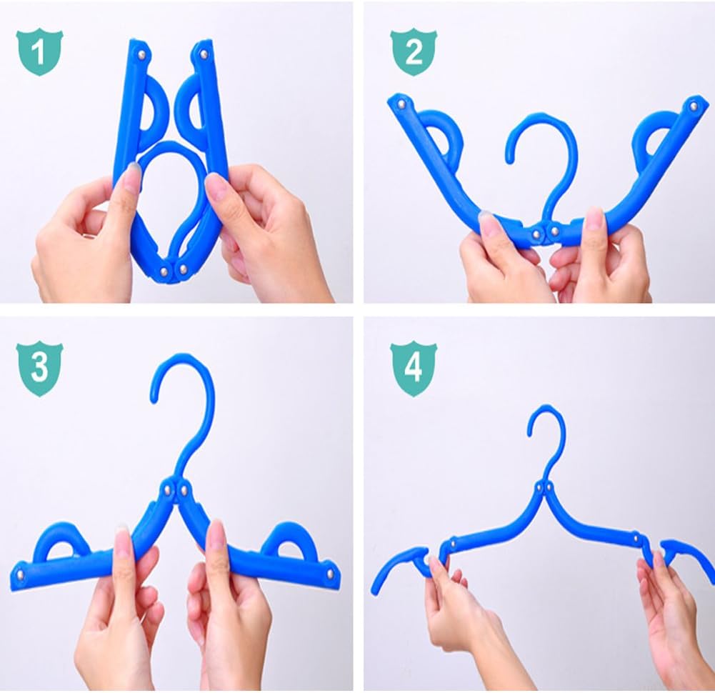 Daixers 10PCS Portable Folding Clothes Hangers Clothes Drying Rack for Travel