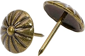 Tupalizy 5/8Inch Upholstery Tacks Decorative Nail Heads Daisy Push Pins for Furniture Sofa Chair Wood DIY Craft Projects Leather Curtain Door Decoration Headboard Stool Trim Corkboard, 25PCS (Bronze)
