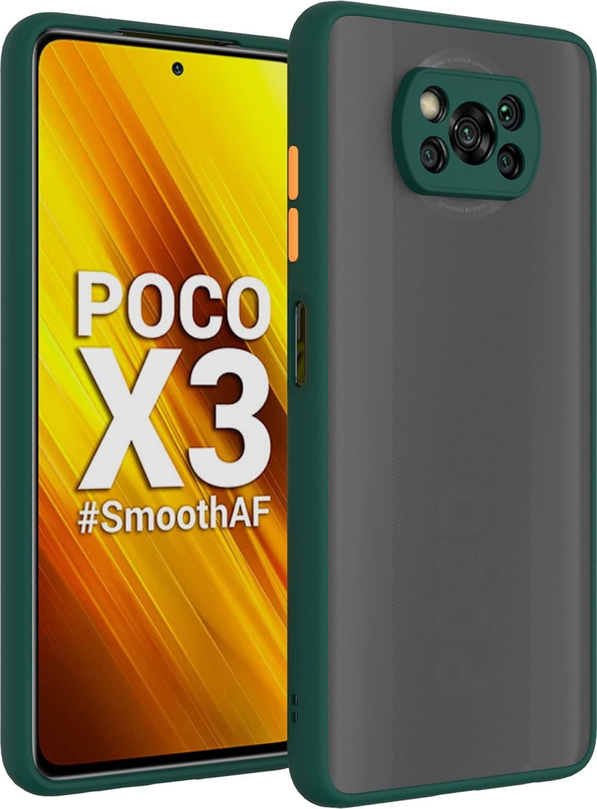 Glasgow Case Cover for Poco X3 Shockproof Back Case Cover (Camera Protection) - Dark Green (B097PNTYGW) Amazon Price History, Amazon Price Tracker