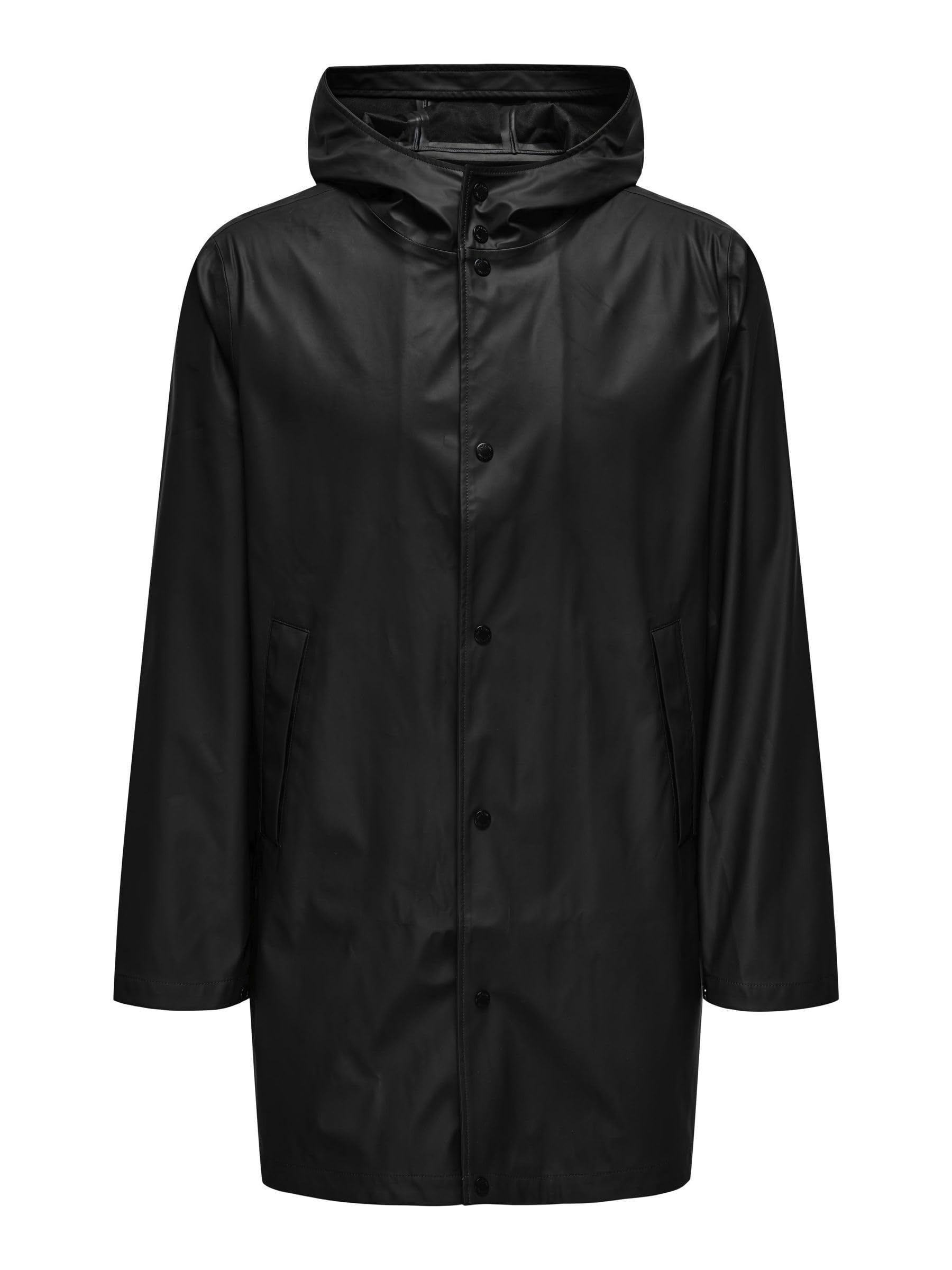 Only Men's Waterproof Lightweight Rain Anorak - Black - X Small