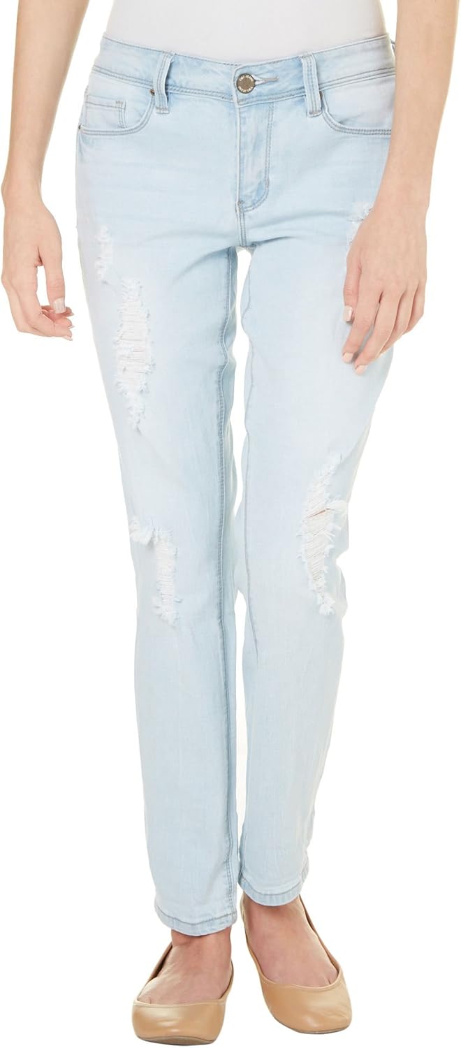 YMI Women's Love Mid Rise Roll Cuff Anklet Girlfriend Straight Leg