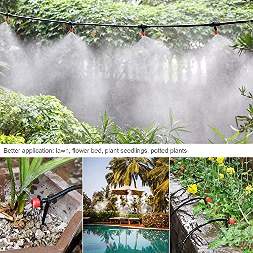 Drip Irrigation Kit, 100Ft/30M Garden Watering Automatic System - Micro Diy Irrigation Tubing Kits, Blank Distribution Hose Atomizing Nozzles Drippers For Plants Flower Bed, Patio, Lawn #TOP1
