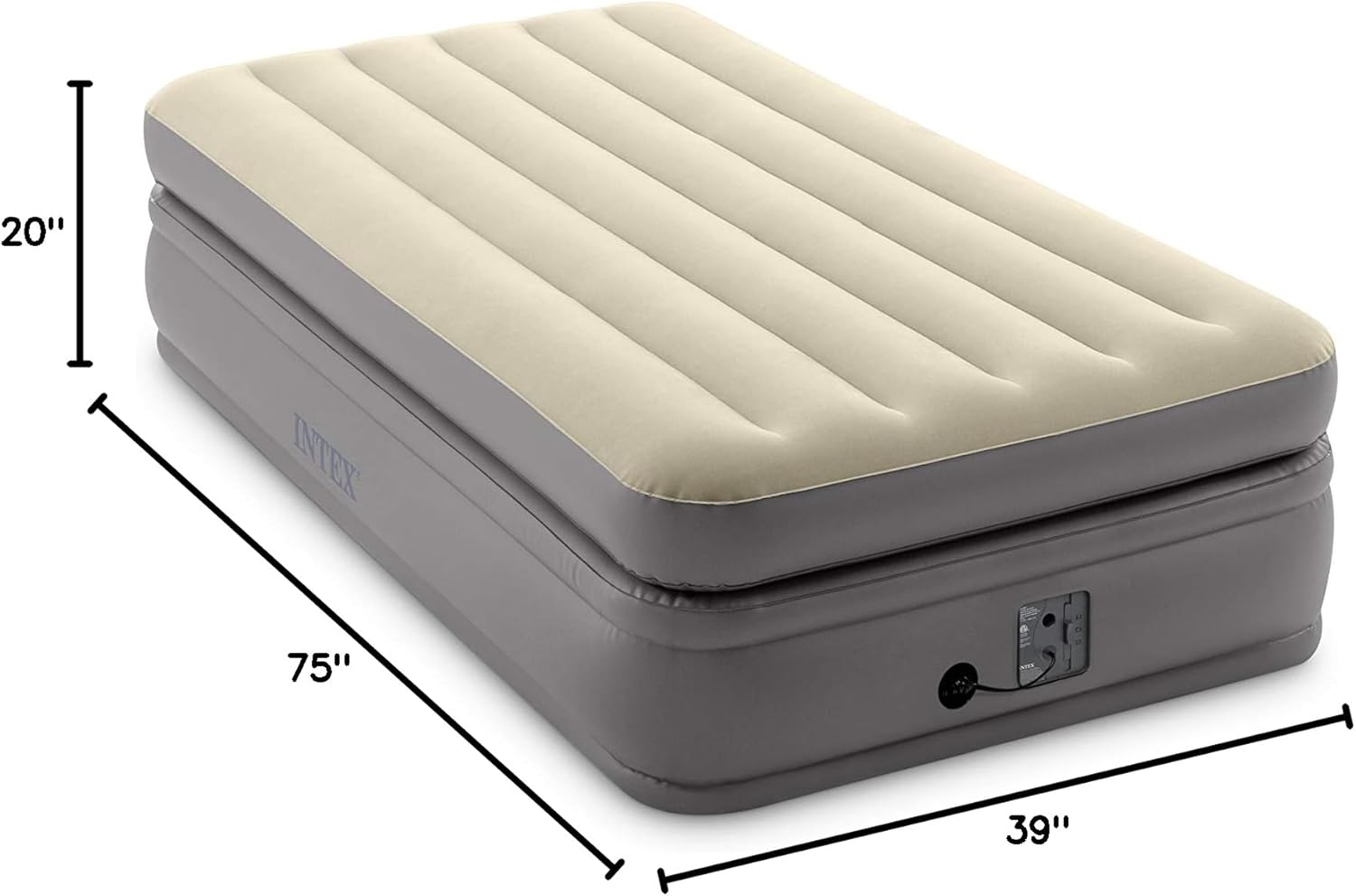 Intex -Twin Comfort Elevated Fiber-Tech Airbed, Cream (64161EP)