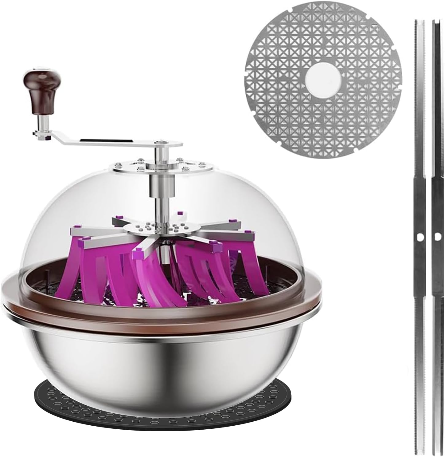 Atour 13 inch Upgraded Bud Leaf Bowl Trimmer: Sharp Stainless Steel Blades for Spin Cut, Clear Visibility Dome, Solid Metal Gear Box & Dry Cutting Screen - Heavy-Duty for Plants, Flowers & Hydroponics