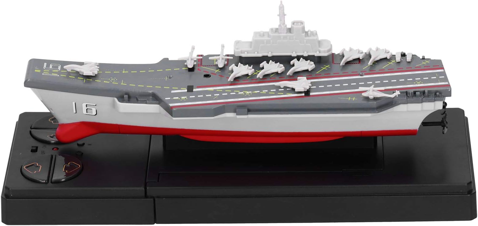 Aircraft Carrier Model, RC Military Naval Ship, Dual Propeller Remote Control Military Model Boat for Pool Lake High Fluidity Speedboat Yacht Electric Water Toy for Age 8+, Water Switch Function