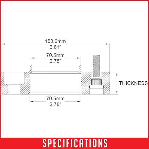 Miniatura 2 de Wheel Accessories Parts 4 adaptadores de espaciadores de rueda centrados en buje de 5 x 4.5 x 5 x 114.3 2.00 pulgadas de grosor M14 x 1.5 14 x 1.5