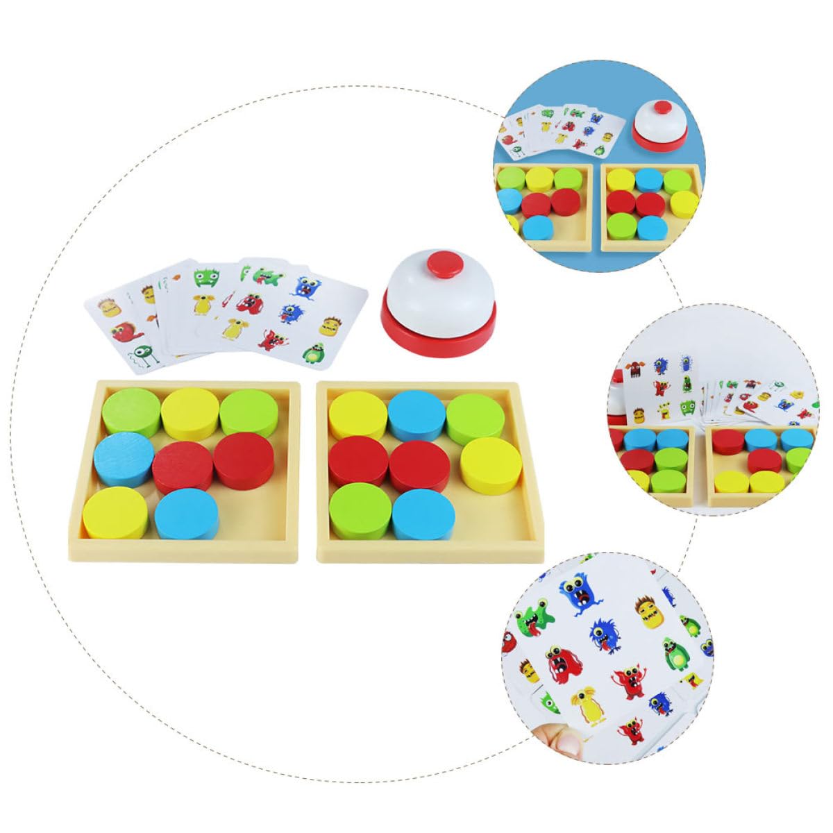 Alasum Juguete de Entrenamiento Lógico de Madera para Niños, sin Esquinas Afiladas ni Rebabas, Ligero Cartas para Juego en Grupo
