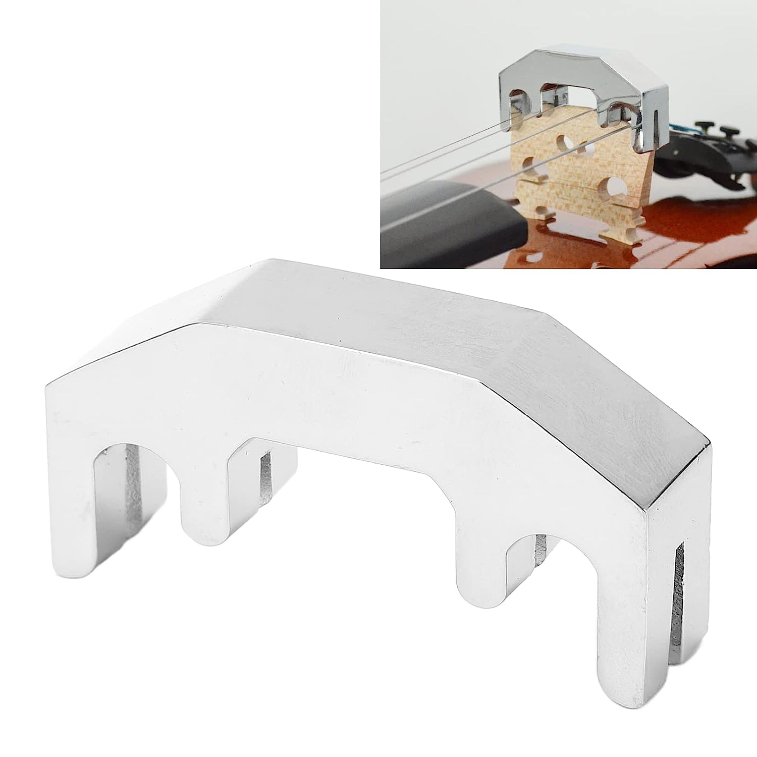 PERLMAN Mute Metal Violin Mute Metal Violin with Noise Canceling Perfect Balance for 1/2 4/4 Violin - Image 2 thumbnail