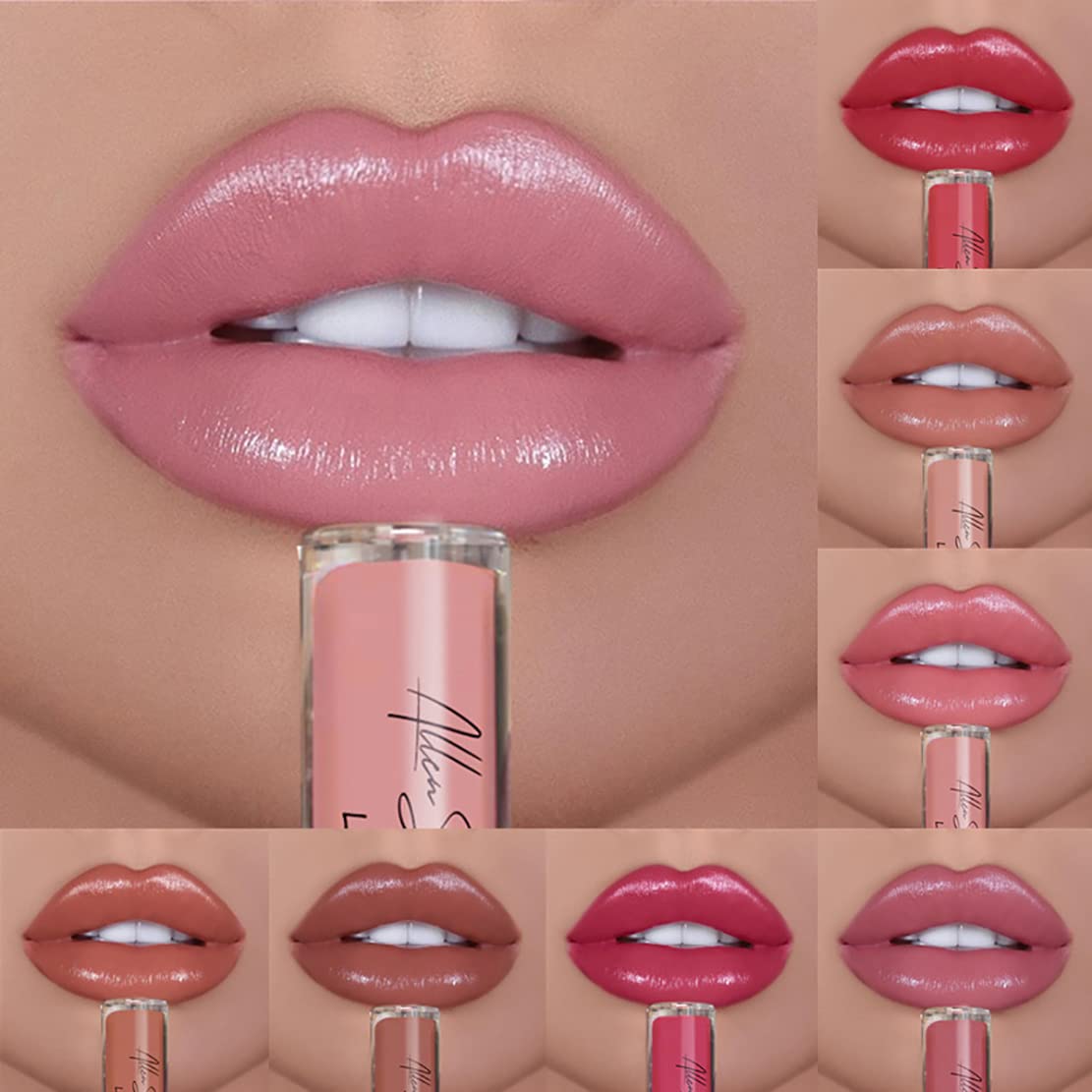 12 Color Cream Texture Lipstick Waterproof, Lip Lust Creme Lip Gloss Waterproof Lipstick, Long Lasting Moist Lip Gloss Plumper Liquid Lipstick, Lip Plumper Gloss (12 Colors)