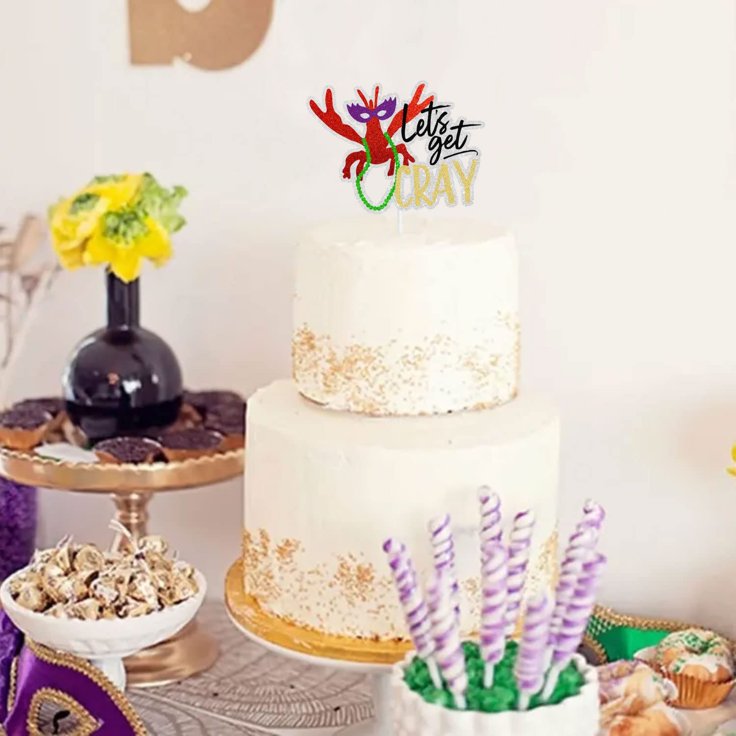 Crawfish Cake Topper - "He's My Lobster" Party Decor For Birthdays, Baby Showers, Mardi Gras - View #2