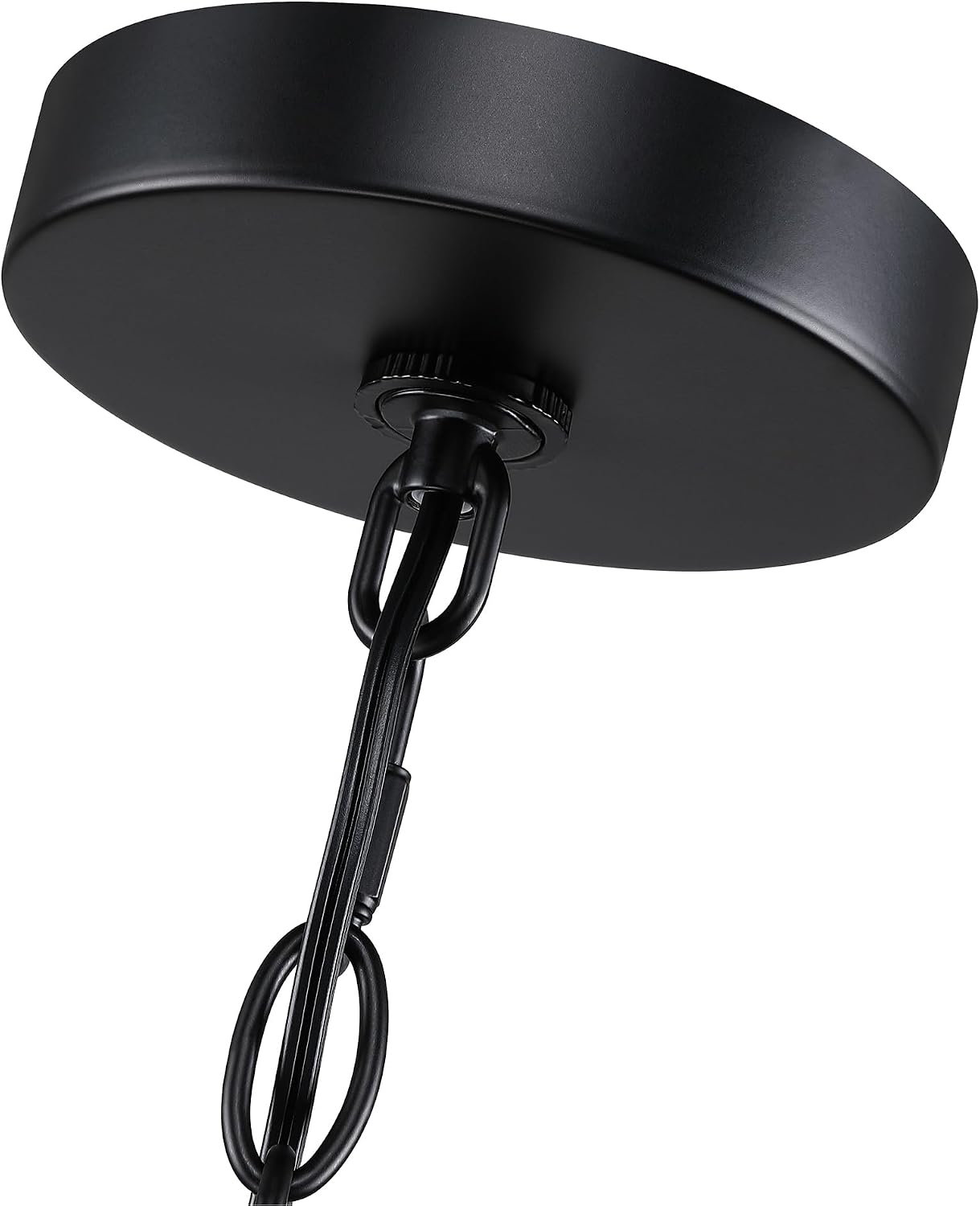 Outdoor Pendant Light, Adjustable Matte Black Ceiling Light Fixture with Clear Glass Shade, Modern Farmhouse Indoor Lighting for Kitchen Island, Porch, Entryway, Front Door, Patio