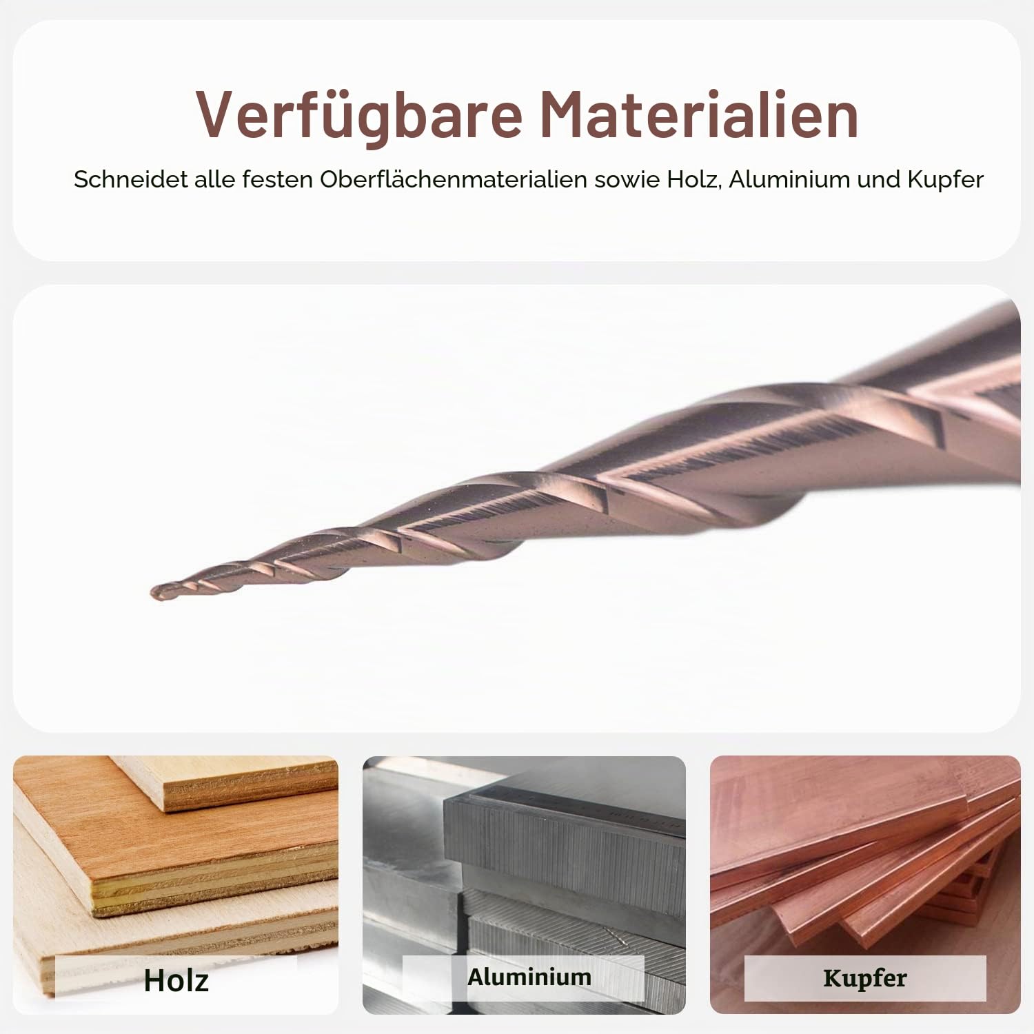 SpeTool Kugelkopffräser Konische Fräser für Oberfräse CNC 2 Flöten 0,25 mm Radius VHM Gravierfräser 6mm Schaft mit HSi Beschichtung Schaftfräser für 2D und 3D Gravur
