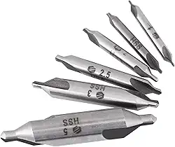 Luqeeg Brocas Centrais Hss de 60 Graus, Conjunto de Pontas Duplas Com Boa Remoção de Cavacos, 6 Peças para Processamento de Alumínio