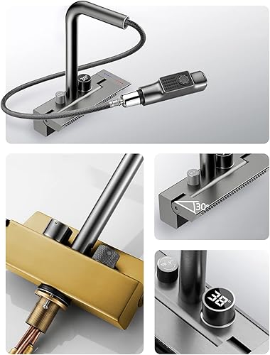 Miniatura 5 de Kitchen Faucet with Pull Down Sprayer Brass Waterfall Mode Single Hole Swivel Hot and Cold Water Kitchen Sink Tap-Grey(White)