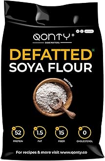 Qonty Defatted Soya Flour | 52% Protein, 1.5% Fat | Lab Tested | 8 gm Protein Per Roti | No Preservatives | Gluten Free | Rich in Micro Nutrients (1.75 kg)