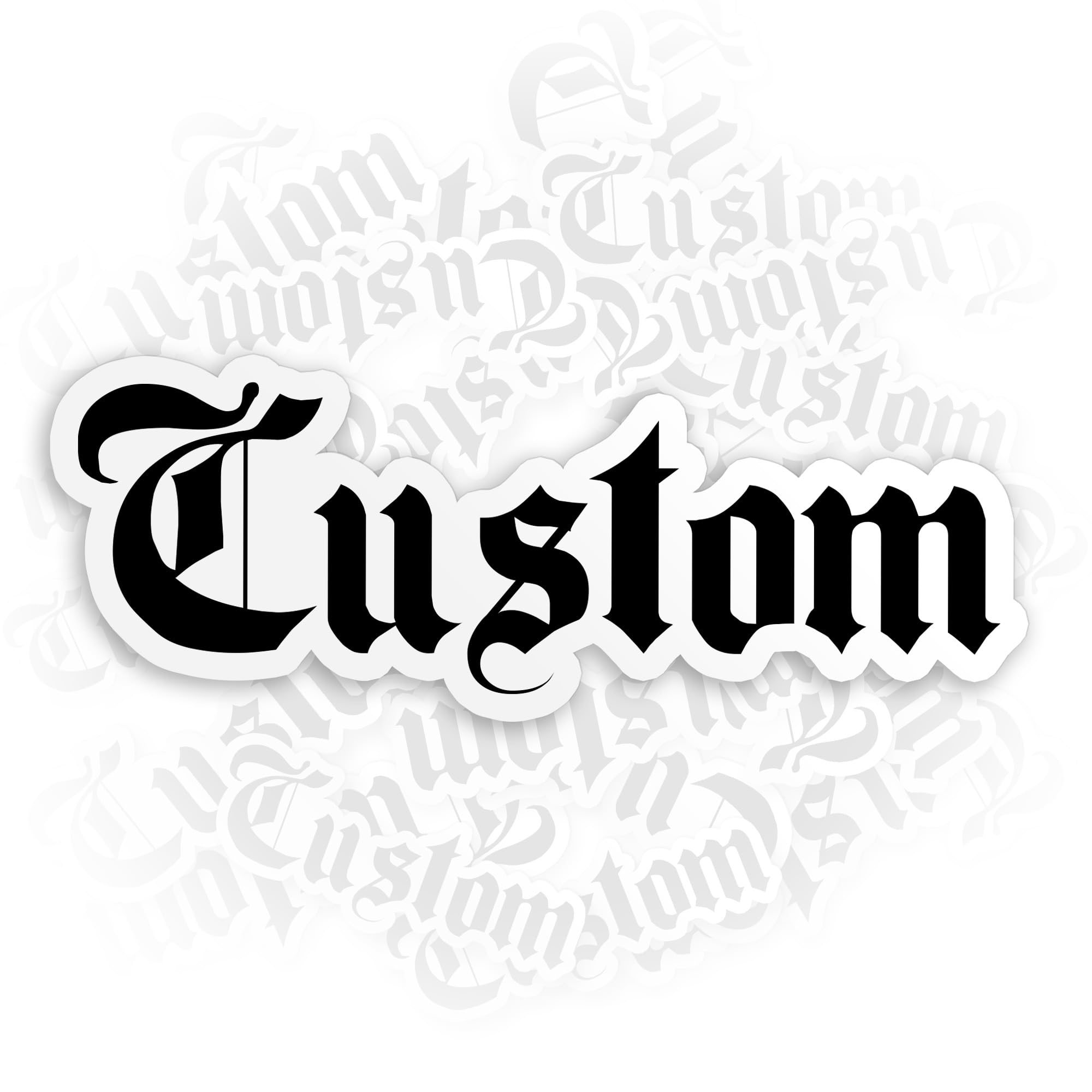 Custom Gothic Name Sticker - Personalized Gothic Font Halloween Name Decal Waterproof Die-Cut Vinyl Sticker for Kindle Laptop Water Bottle Hard Hat