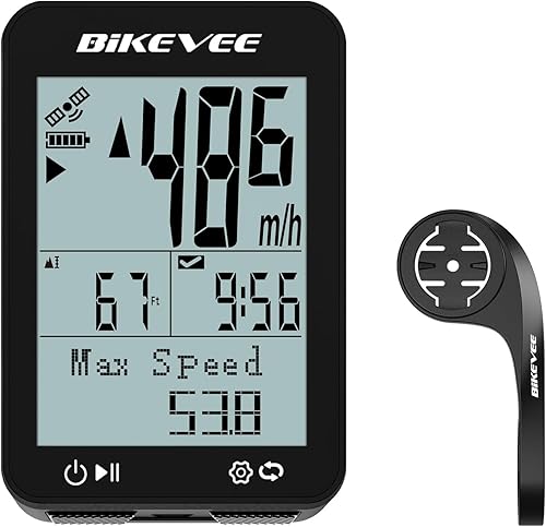 Computadora de bicicleta GPS inalámbrica con arranqueparada automática y retroiluminación automática, IPX7 impermeable odómetro de bicicleta MPH