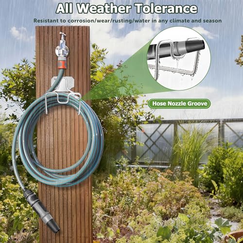 Image of HaSteeL 18 /0 Stainless Steel Wall Mount Garden Hose Holder for Outside, 1PC