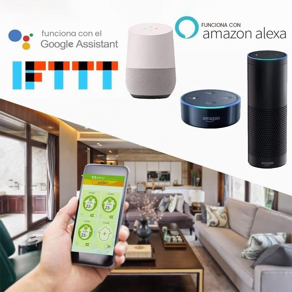 Series 002 WiFi Termostato Calefacción para Caldera,Termostato Inteligente de 5+2 Programmabile Control con Smart Life/Tuya, Compatible con Alexa, Google Home(Calentador Blanco)