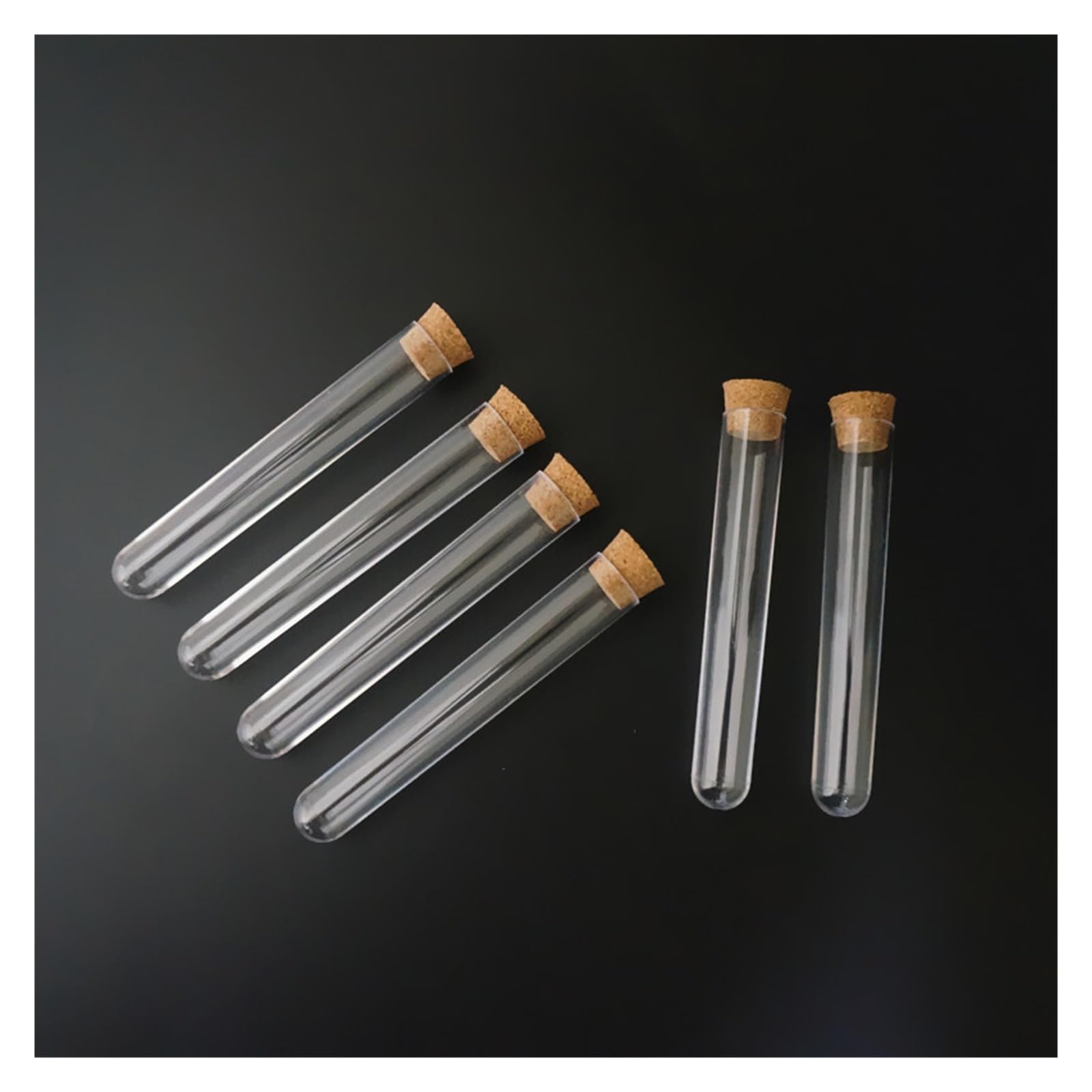 YYJzsw 50 Sztuk/100 Sztuk/200 Sztuk 12x75mm Probówki Laboratoryjne Z Korkami Przezroczyste Plastikowe Probówki(200pcs)