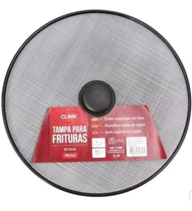 Tampa Para Frigideira Frituras 29cm Metálica Anti Respingo