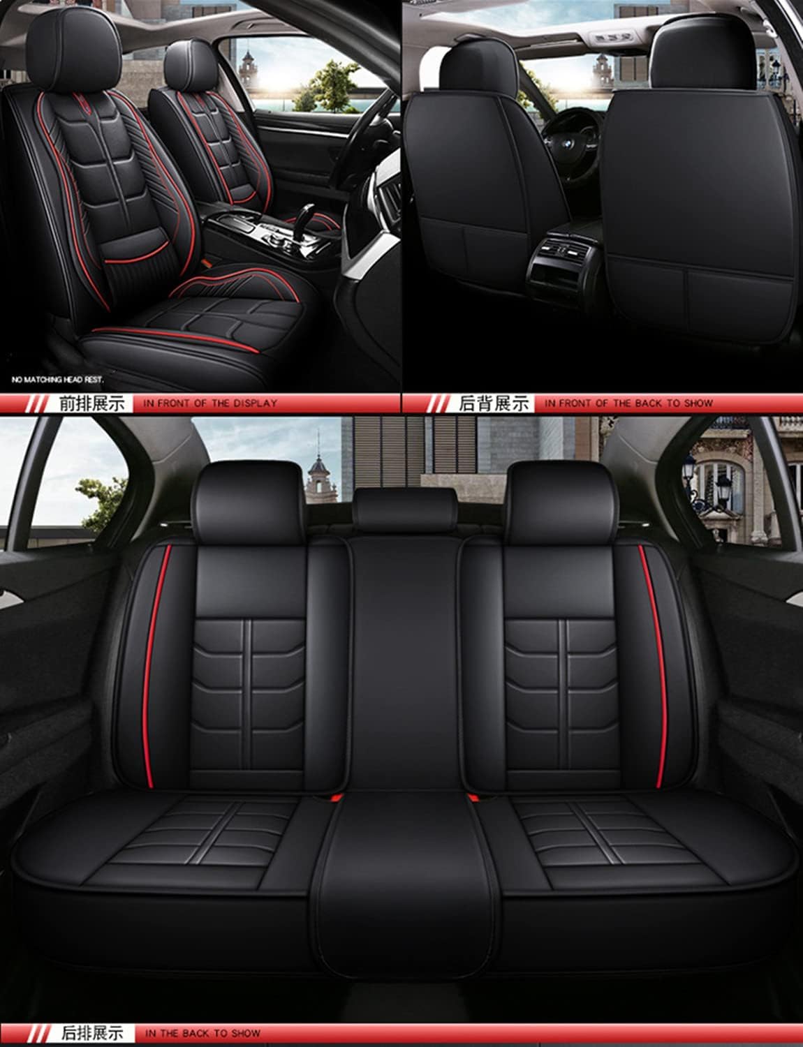 Coche Juegos De Cubreasientos para Subaru Legacy BM/BR 5. Gen 2010 2011 2012 2013 2014 2015, Impermeable Transpirable Fundas Interior Accesorios,A/Blackred- Withpillow