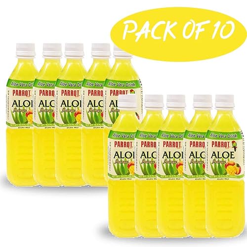 Miniatura 6 de Parrot Bebida de aloe vera con sabor a pulpa y granada, aloe masticable añadido, bebida dulce y refrescante de Jucie de 16.9 onzas líquidas (paquete