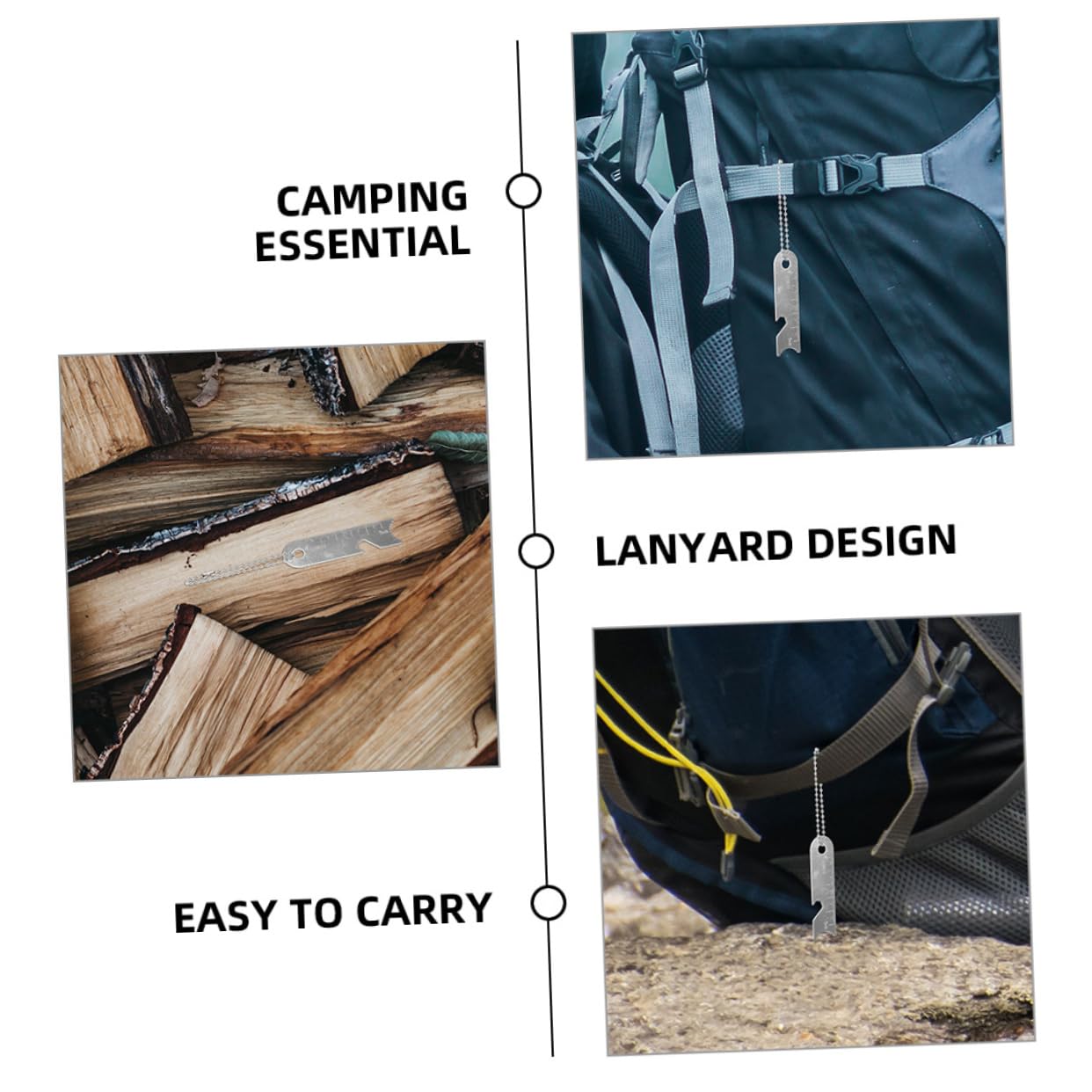 COOLHIYA Essential Camping Tool 8pcs Flint Scraper Ruler Compact Emergency Survival Scrapper for Outdoor Use