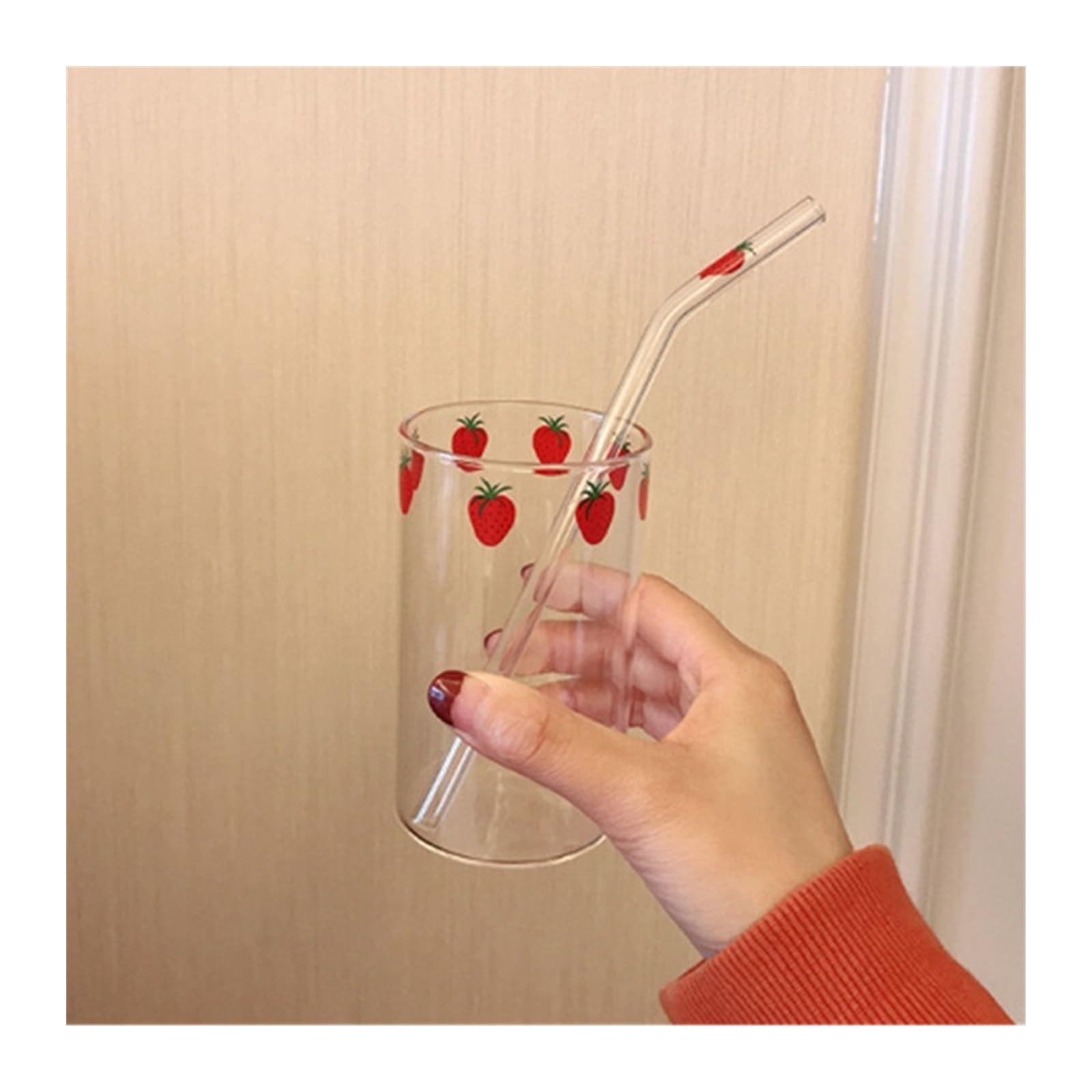 Tazze Bicchieri Fragola caffè Latte Acqua Bicchieri Trasparenti Carini Regali per Ragazza Signora caffè tè