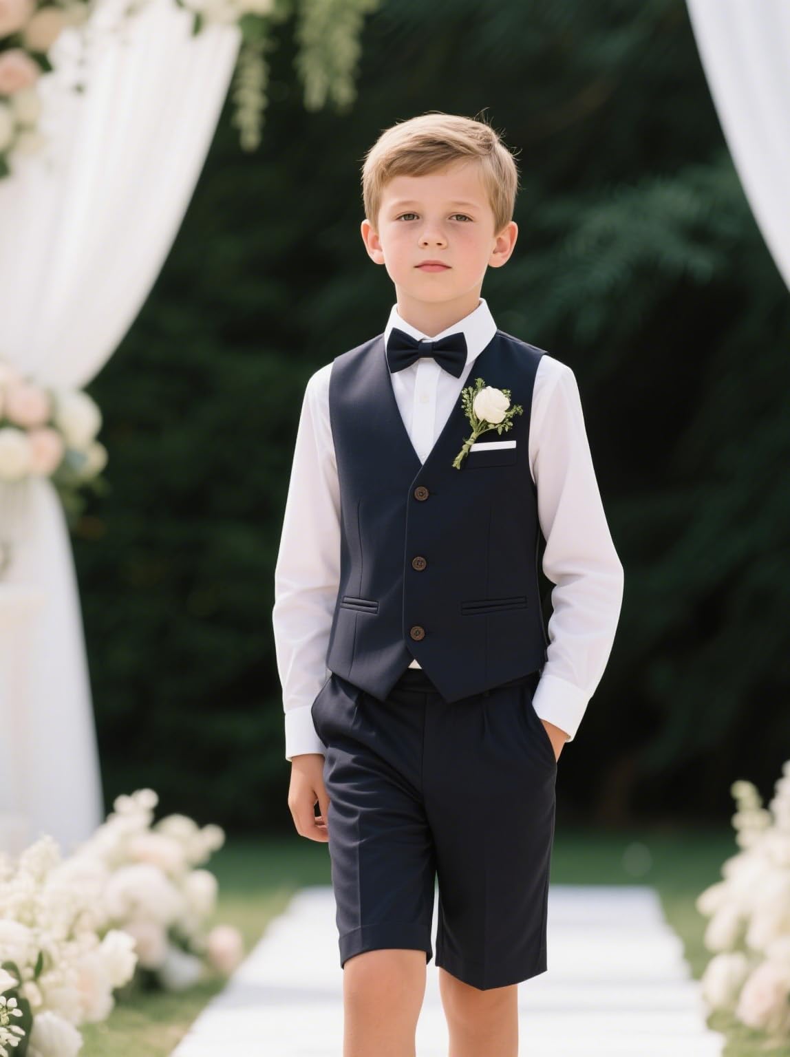 Costume 2 pièces pour garçon - Tenue de mariage - Gilet et pantalon - 3 à 16 ans