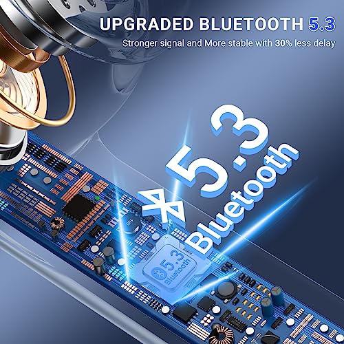 Auriculares-InalambricosAuriculares-Bluetooth-53-in-Ear-con-4-HD-Microfono-2023-Cascos-Inalambricos-HiFi-Estereo-con-Cancelacion-de-Ruido-ENC-Pantalla-LED42-Horas-de-ReproduccionIPX7-Impermeable