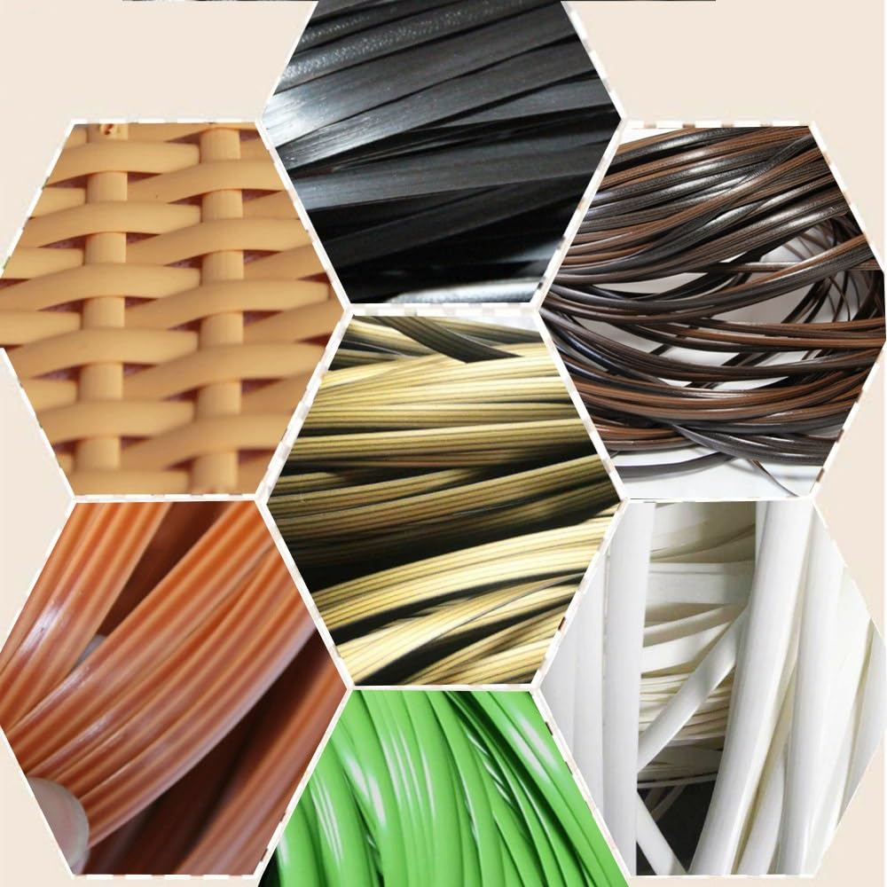 Materiale di riparazione in vimini da 0,8 cm, kit di riparazione in rattan PE da 500 g tessitura in vimini piatto for sedia giardino, divano, cestino fai da te, circa 196 piedi(Coffee Gradient)
