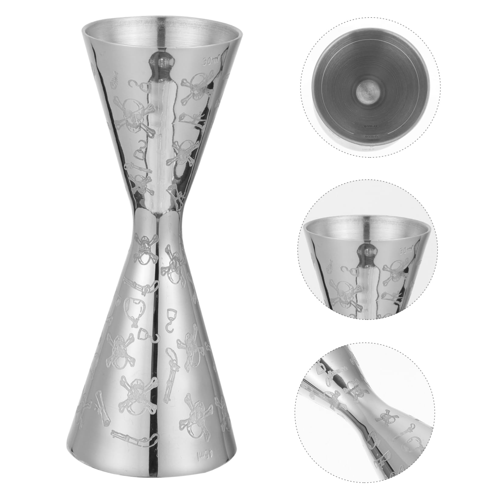 Misuratore per Cocktail in Acciaio Inossidabile da 30ml e 45ml Costruzione Robusta e Antiruggine per Uso in Bar e Casa