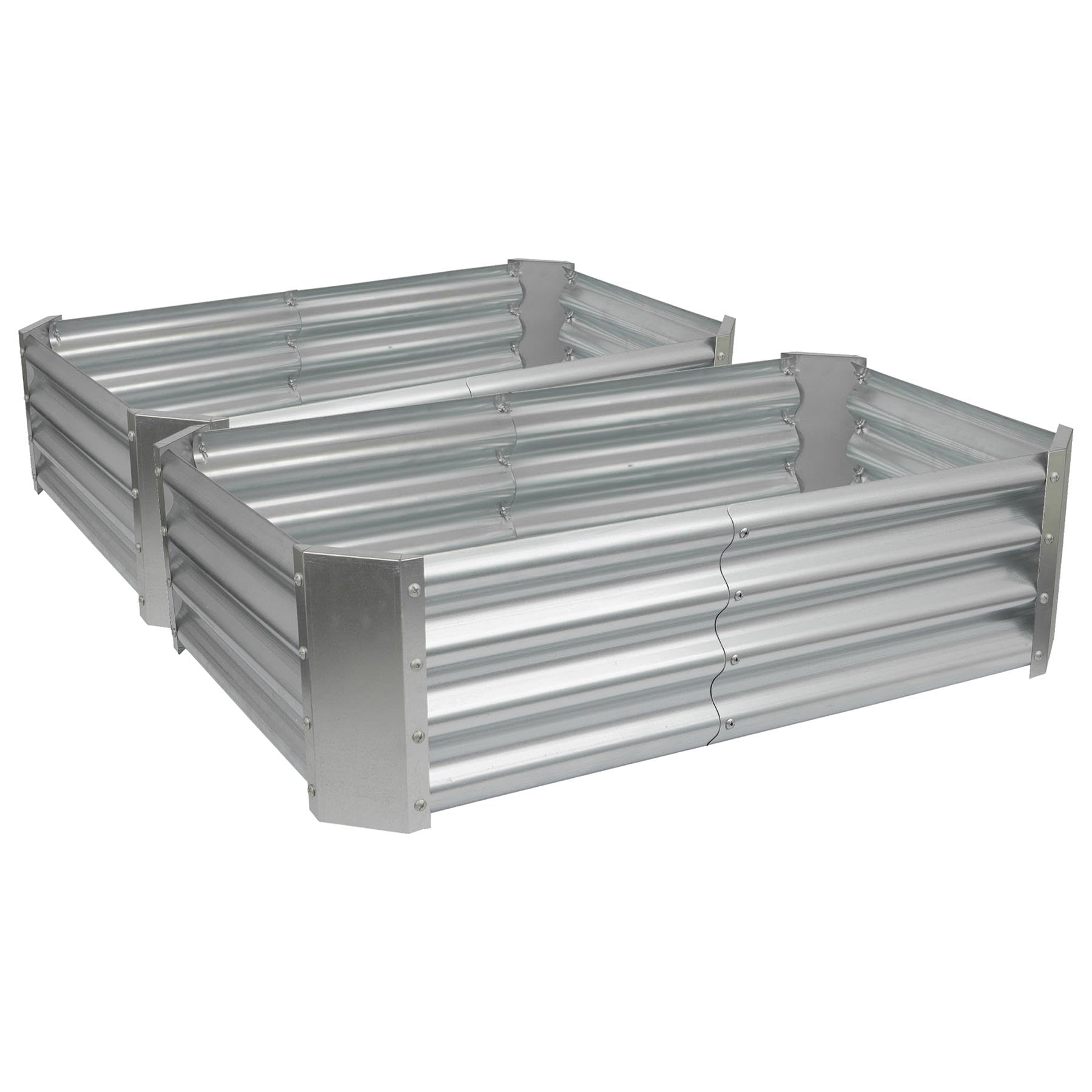Harbour Housewares Rectangle Raised Garden Bed - 120cm x 60cm - Silver