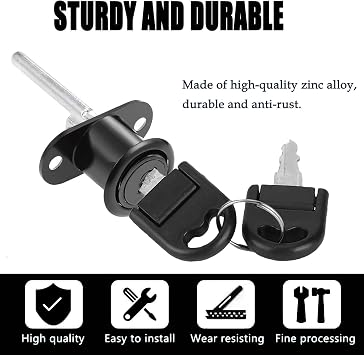 2 x Plunger Drawer Lock with Keys Cabinet Cam Piston Lock Door Lock