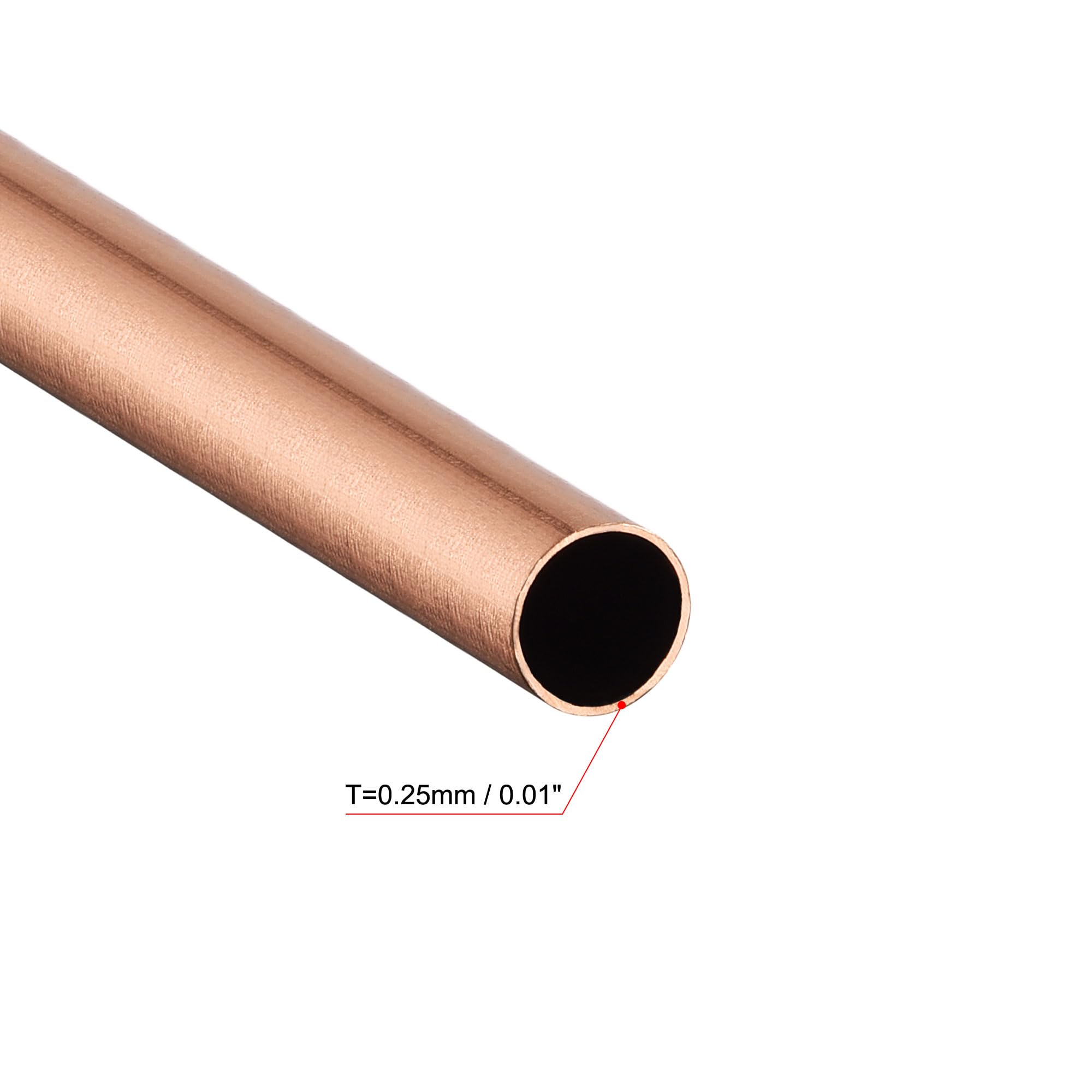 sourcing map 6 Stück Messingrohr 1mm 1,2mm 1,4mm 1,6mm 1,8mm 2mm