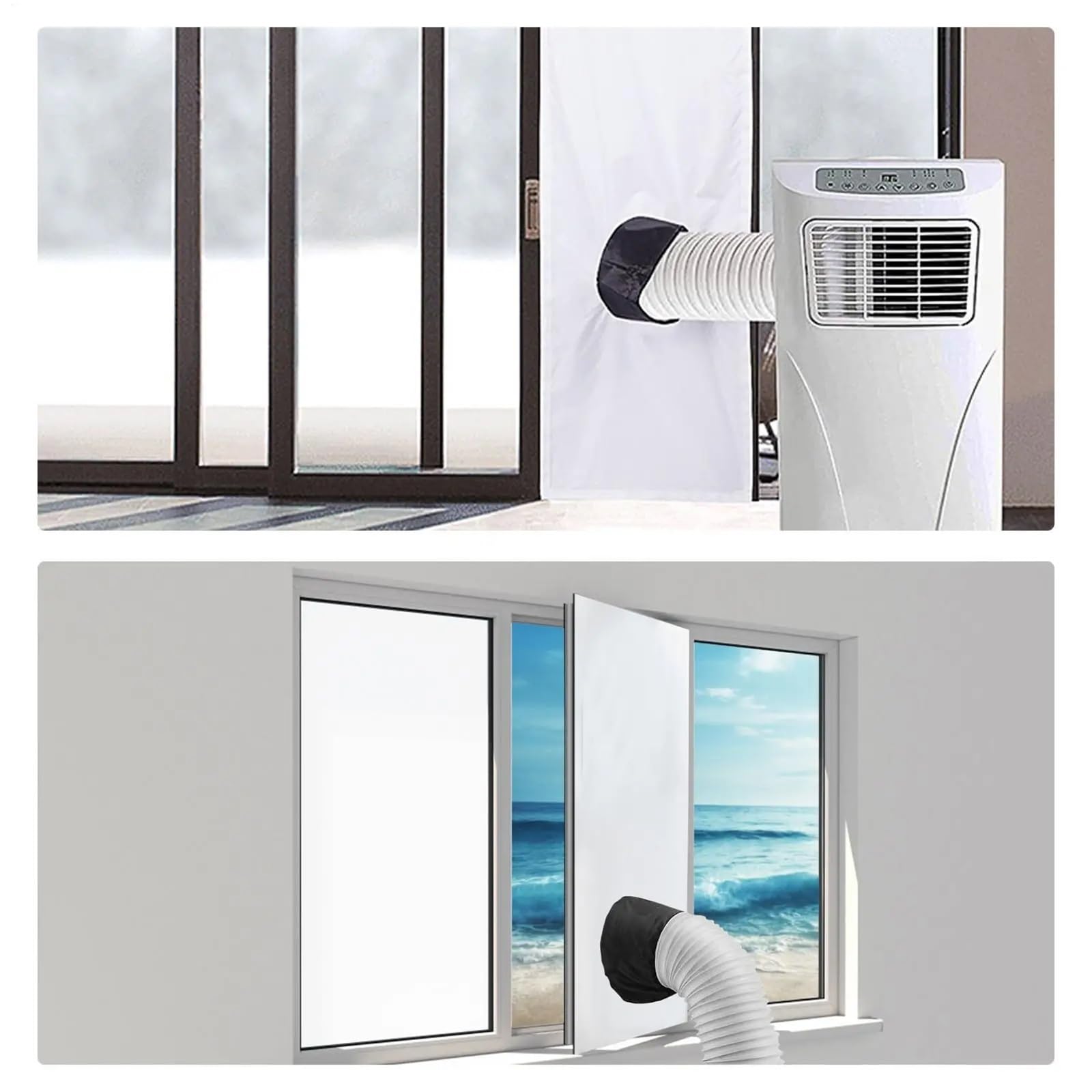 Sellador de ventanas for aire acondicionado portátil, sellado universal for ventanas de aire acondicionado portátil y secadora, sellado de ventanas, tela for sellado de aire acondicionado.(3.0 meters)