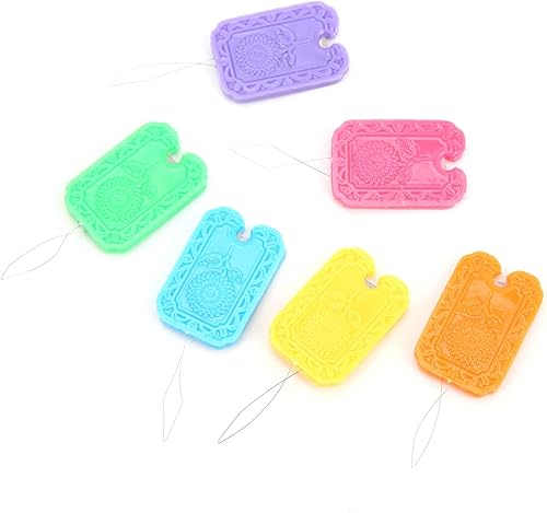 Miniatura 9 de Enhebrador de aguja enhebrador de aguja de plástico delgado y largo 20 piezas de mango cuadrado con función de cortador de hilo herramienta de