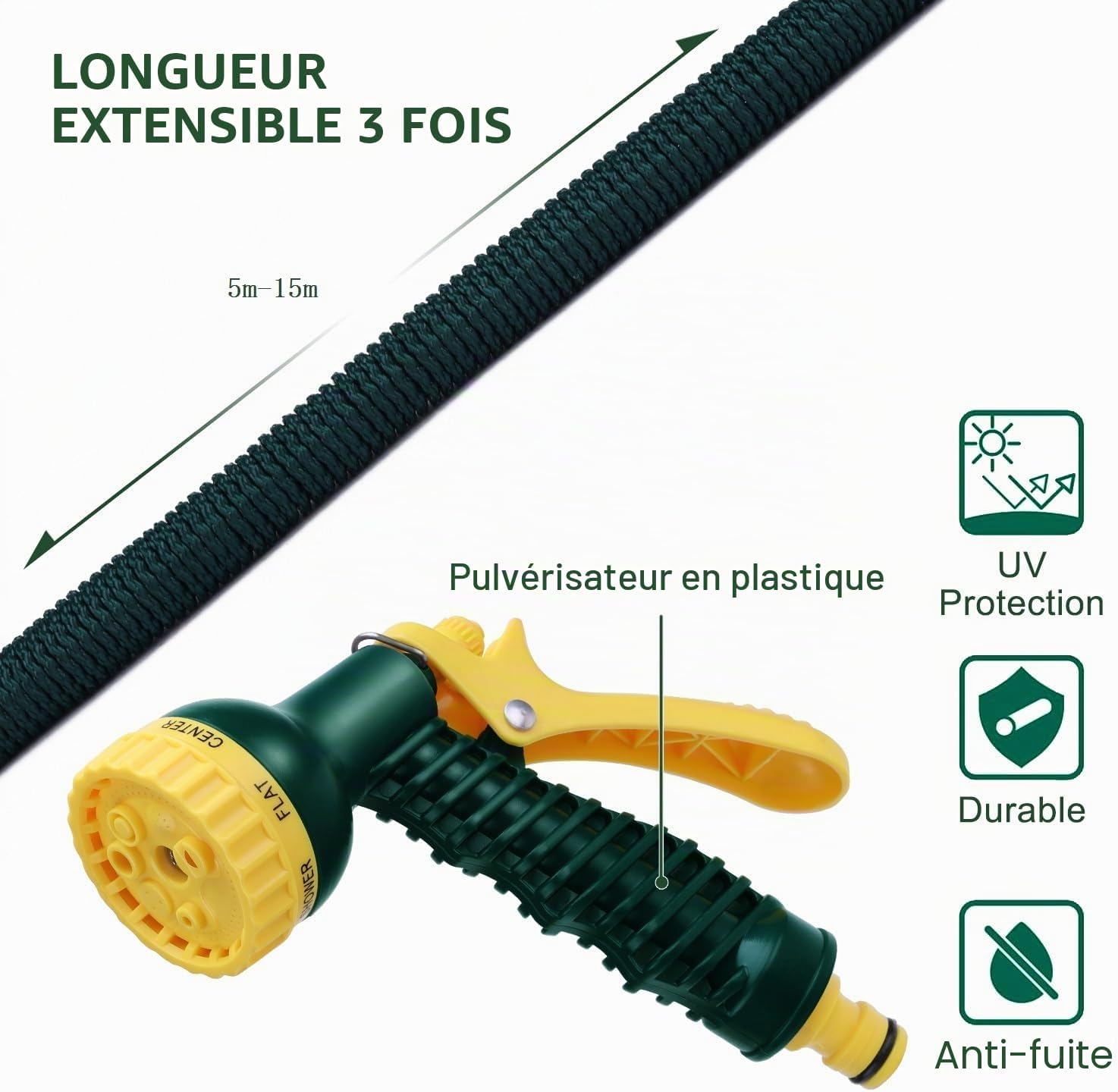tuyau arrosage extensible multifonctionnel – vue détaillée